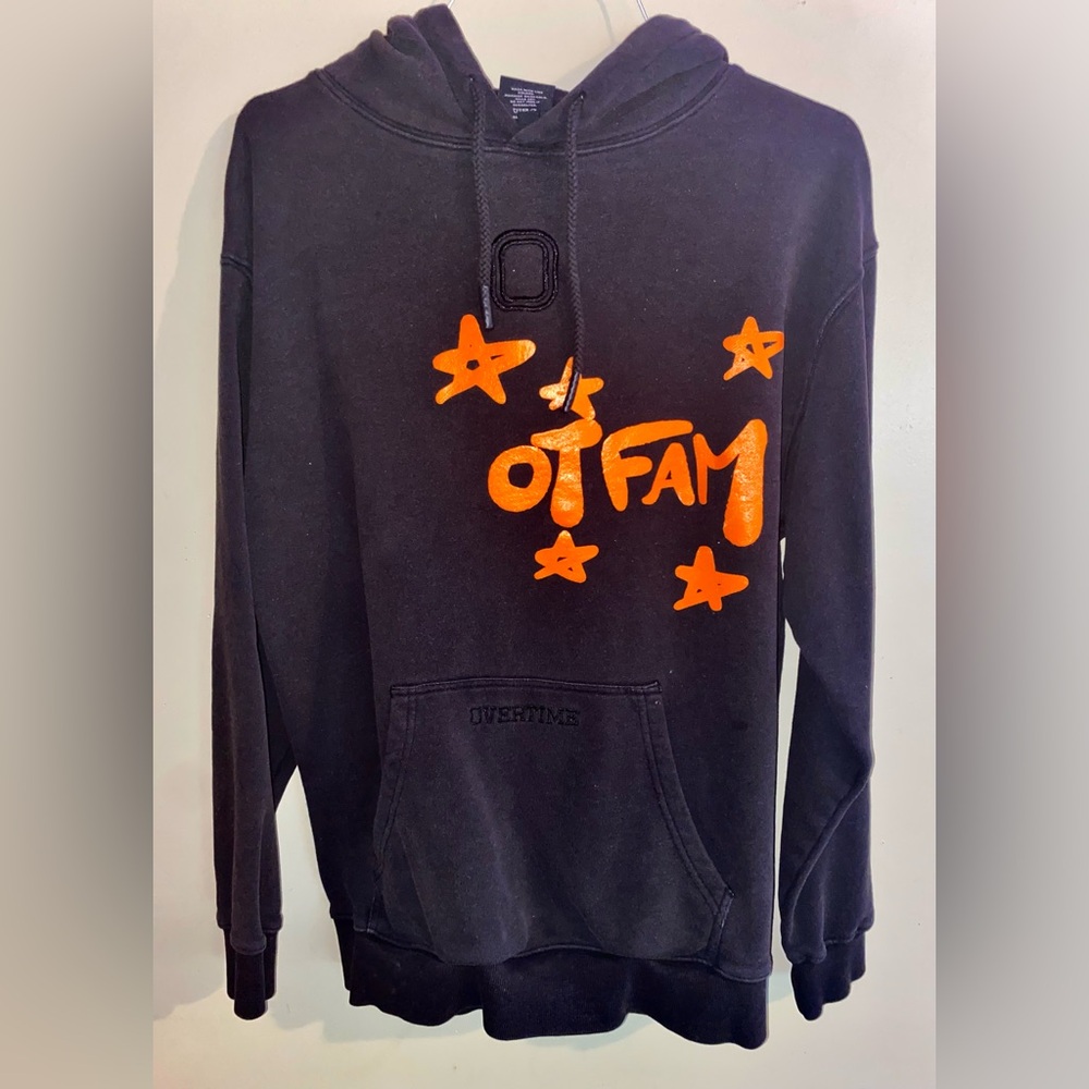 Overtime Gray & Orange Hoodie Size Medium